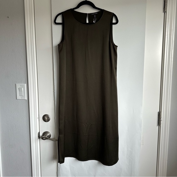 NWT eileen fisher silk crepe back satin dress s - Picture 1 of 9